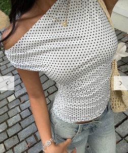 Chic Polka Dot Ruched Top