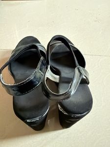 Chic Black Strappy Wedge Sandals