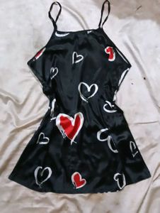 Cute Heart Print Sleep Dress
