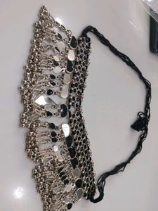 Ethnic Silver Black Choker Necklace