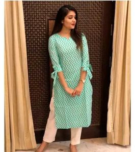 zig zag pattern straight kurta