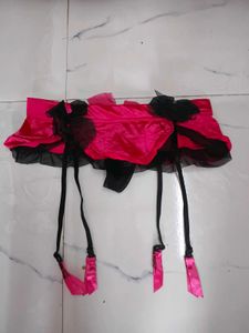 Satin Garter Belt &amp; Thong Set(1400)