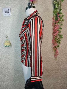 Chic Striped Button-Up Blouse