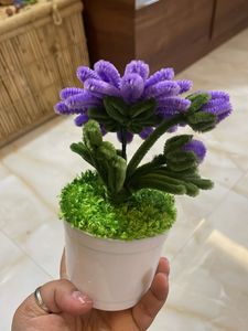 Purple Pipe Cleaner Flower Decor