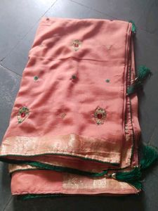 Embroidery Saree &amp;free Gift