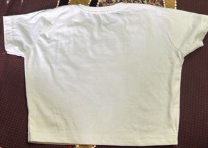 White T-Shirt with Lipstick Kiss Print
