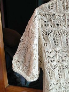 Cream Cable Knit Short Sleeve Top