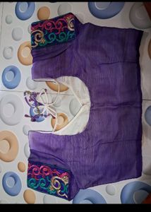 Purple Embroidered Sari