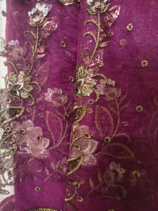 Embroidered Net Saree