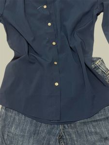 Classic Navy Blue Collared Shirt