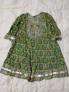 Ethnic Green Printed 3 piece sahara