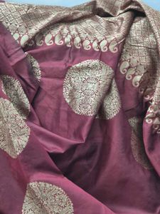 Maroon Banarasi Silk Saree with Gold Motifs