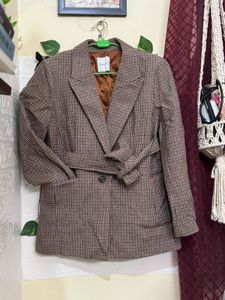 Stylish Plaid Blazer Jacket