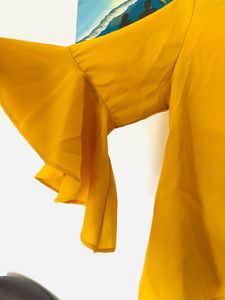 Mustard Yellow Bell Sleeve Top