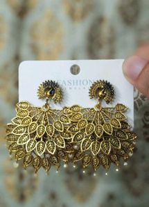 Woundful Piece Peacock Design Jhumkas