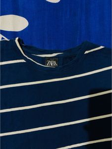 Navy Striped crop tshirt