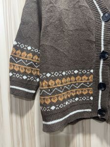 Seoul Mate Geo Pattern Drop Down Cardigan