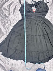 Chic Black Tiered Mini Dress