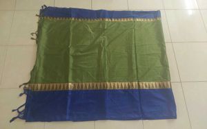 Green Silk Sari with matching stitched Blouse