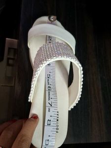 Sparkling White Slip-On Sandals