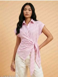 Chic Striped Wrap Top