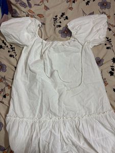 White Boho Eyelet Lace Tunic Top