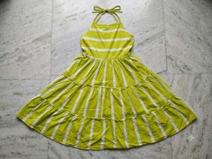 Lime Green Striped Tiered Sundress