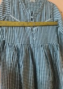 girls cheked Cute round coller Gingham Ruffle Dres