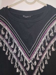 Embellished T-Shirt with Tassels