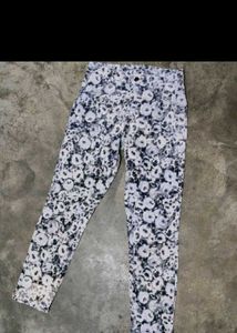 Floral Print High-Waisted Pants