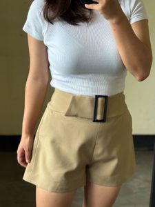 Stylish High-Waisted Belted Shorts