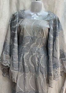 Elegant Grey Embroidered Gown