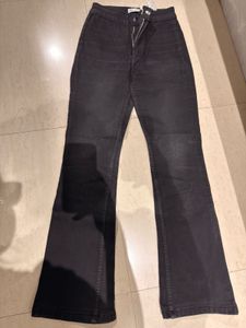 Black Flare Leg Denim Jeans