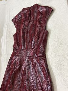 Burgundy Faux Leather Dress
