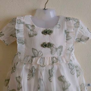 Adorable Butterfly Print Baby Girl Dress