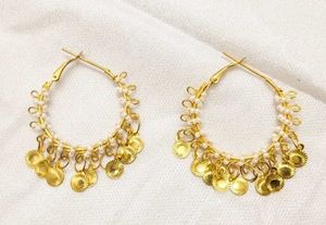 Boho Pearl &amp; Coin Hoop Earrings