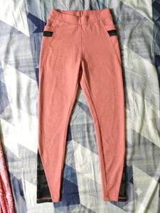 Dusky Pink &amp; Camo Mesh Gym Tights