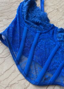 blue corset top