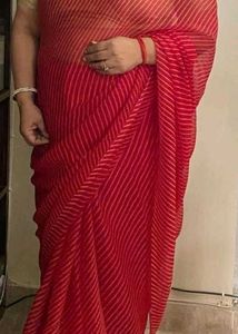 Elegant Red Leheriya Saree