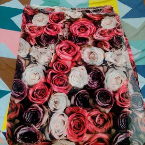 rose flower saree with designer blouse