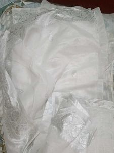 Elegant White Saree
