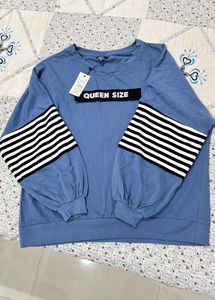Completely New Stylish Blue Striped Sleeve Top