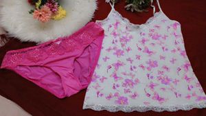 Cute Butterfly Print Camisole & Panty Set