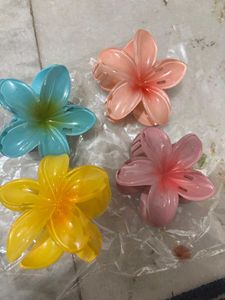 Colorful Flower Hair Clips (4)