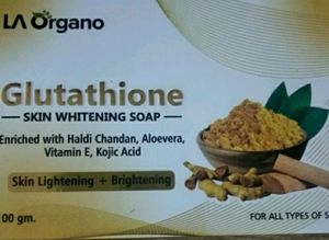 "La Organo Glutathione Haldi Chandan Skin Brightening &amp; Whitening Soap (100g) - Radiant Skin with Turmeric Glow 🌟🪶"