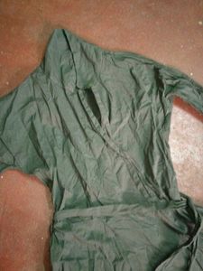 Elegant Dark Green Wrap Dress