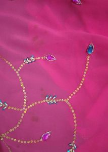 Beautifully Embellished Pink Saree