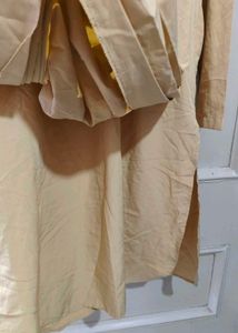 Tan Designer Kurta With Chudidar Pajama