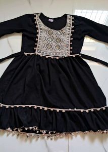 Elegant Black Embroidered Ethnic Gown
