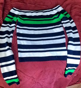 Striped Off-Shoulder top